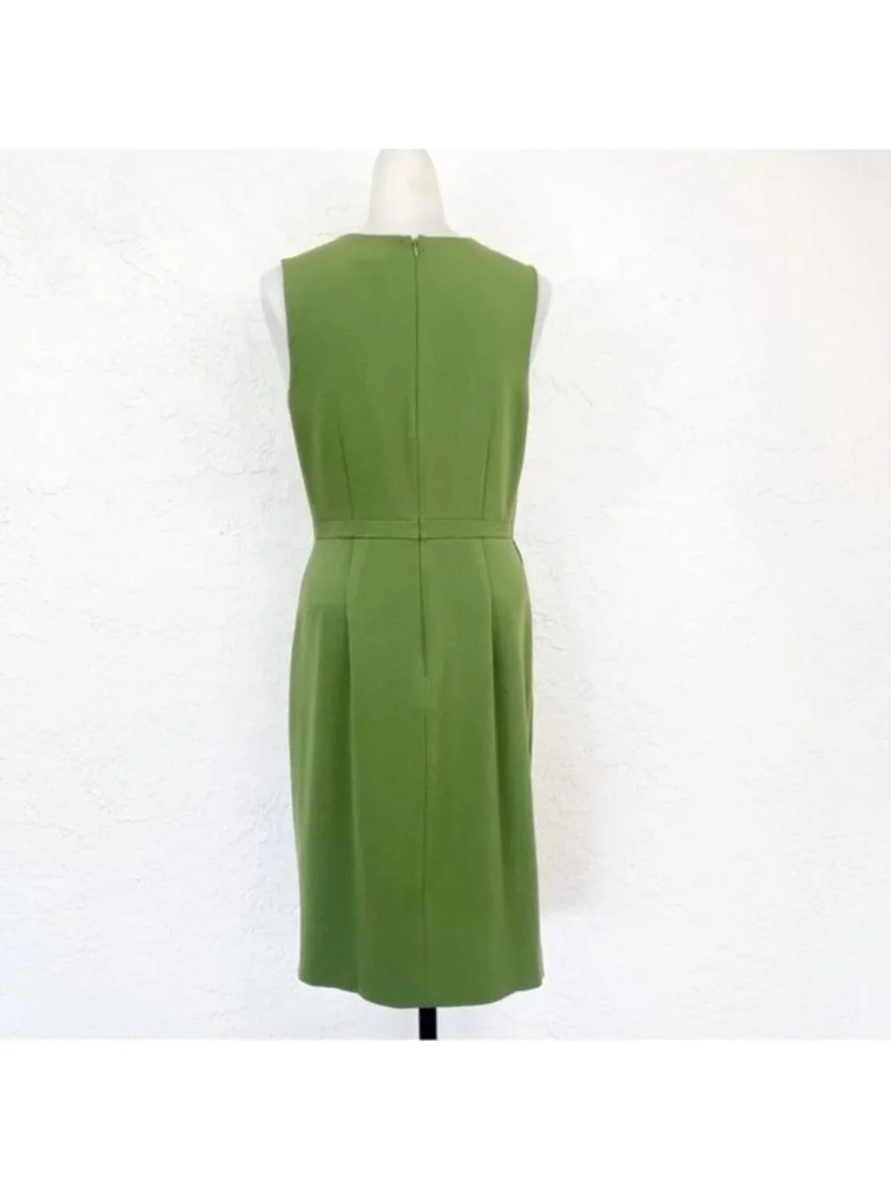 J. Crew Asymmetrical sleeveless Sheath Dress in dark seaweed Green 2